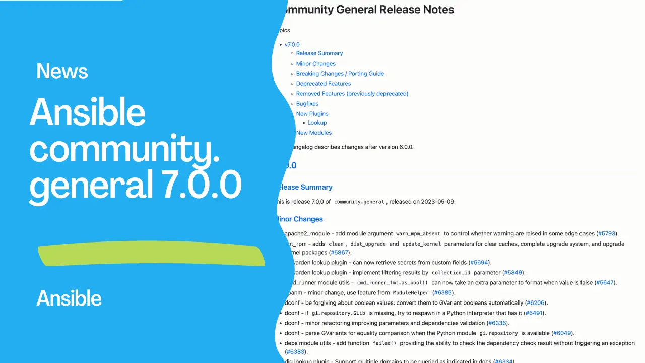 Ansible News - Ansible Community General collection 7.0.0