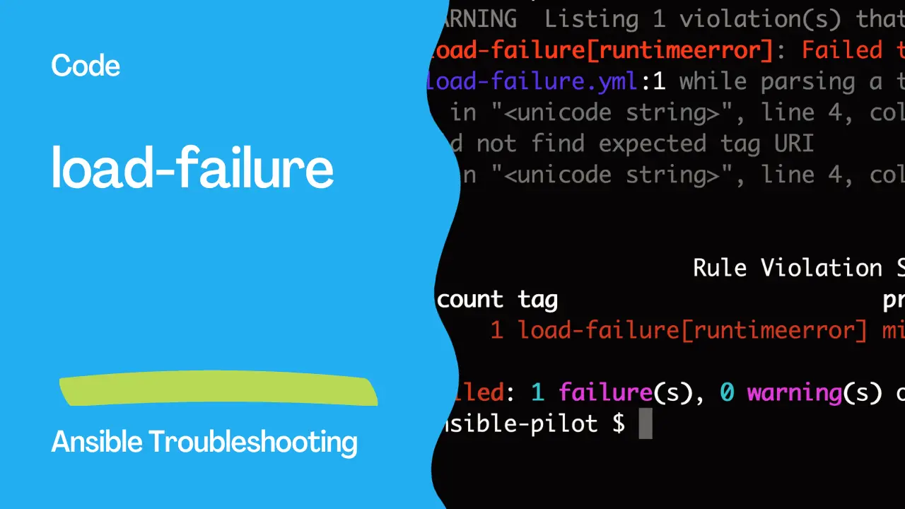 Ansible troubleshooting - Error load-failure