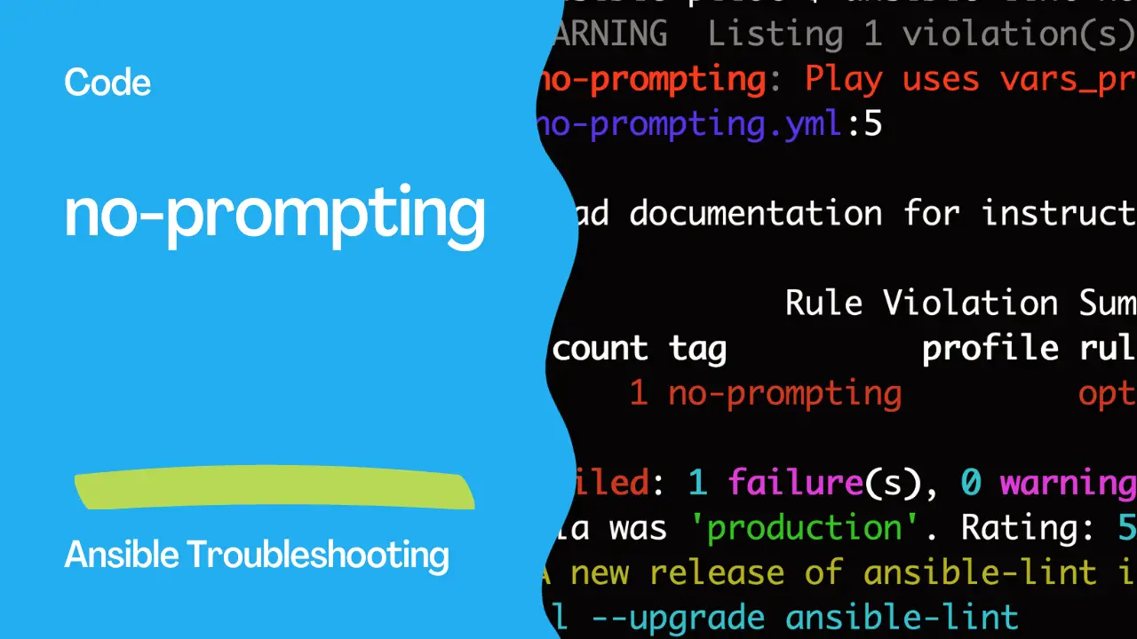 Ansible troubleshooting - Error no-prompting
