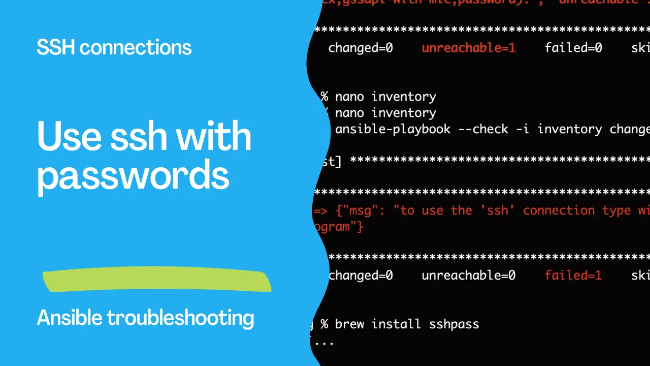 Ansible troubleshooting - use ssh with passwords