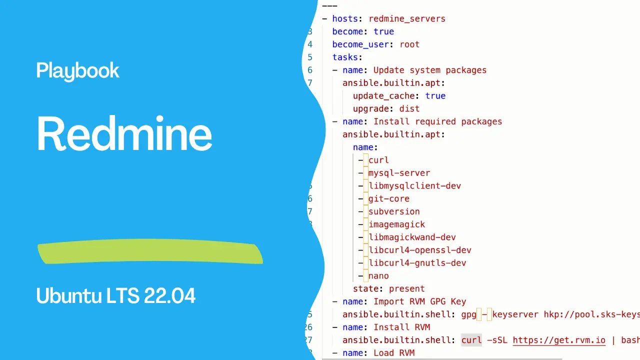 Automate Redmine Installation on Ubuntu LTS 22.04 with Ansible
