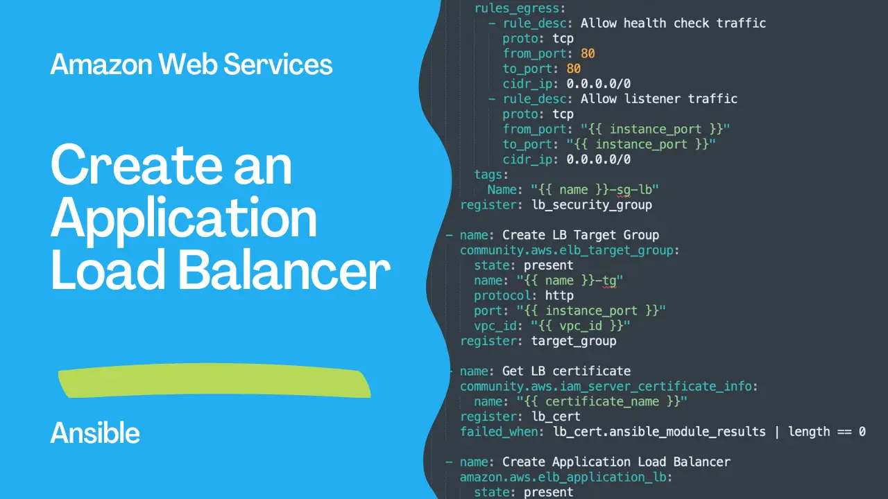 Creating an Application Load Balancer with Ansible in AWS