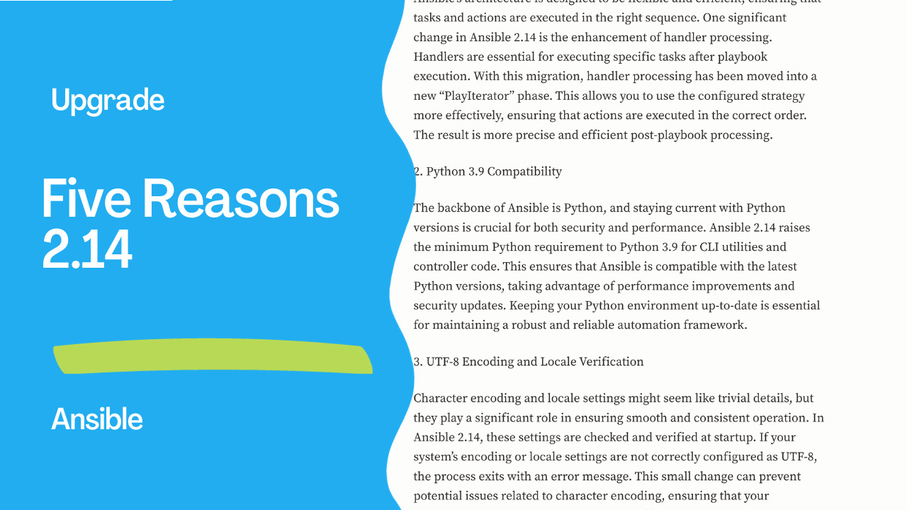 Five Reasons for Upgrading to Ansible Core 2.14 or Ansible Community 7.0