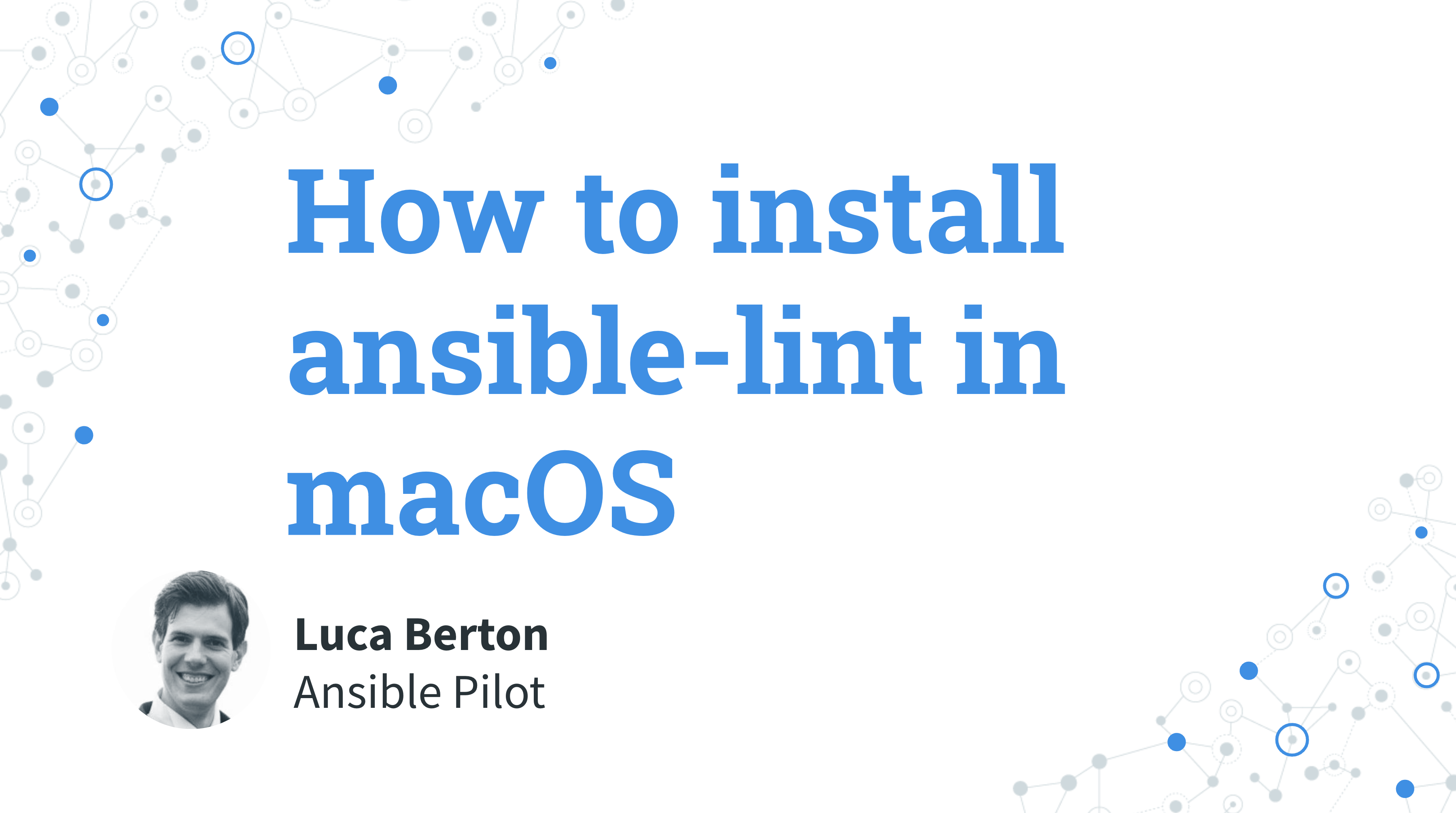 How to install ansible-lint in macOS