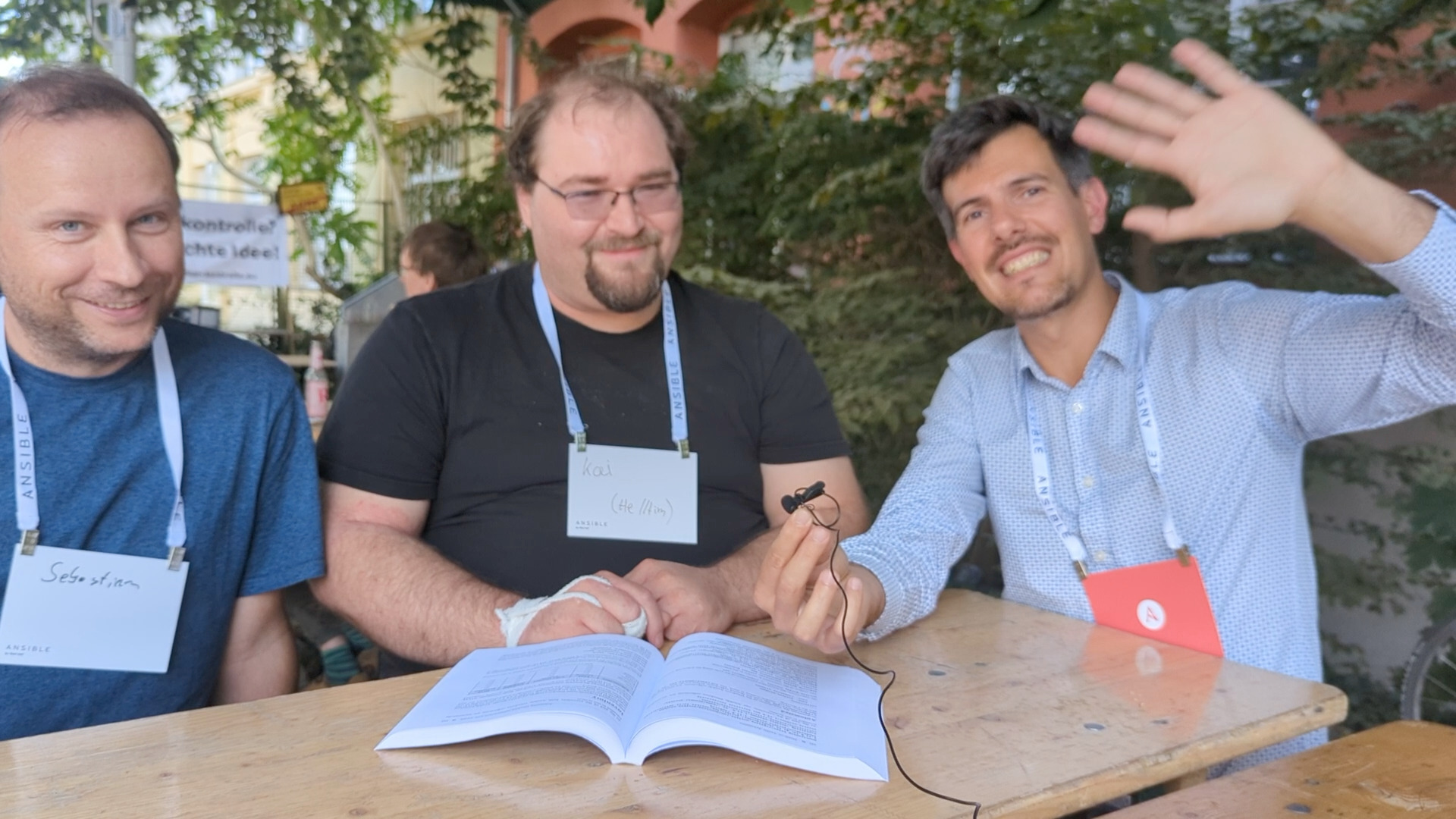 Meeting Kai and Sebastian from Freie Universität Berlin at Ansible Community Day Berlin 2023