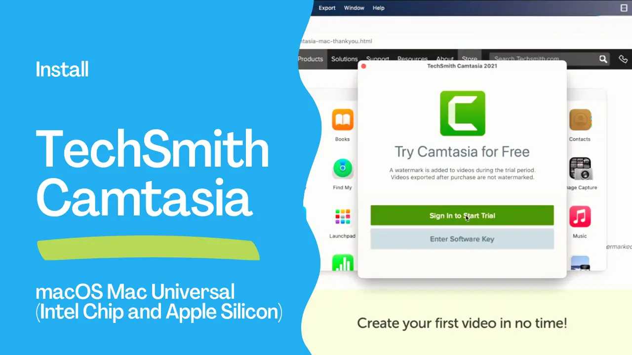 Install TechSmith Camtasia 2022 (Screen Recorder and Video Editor) in macOS