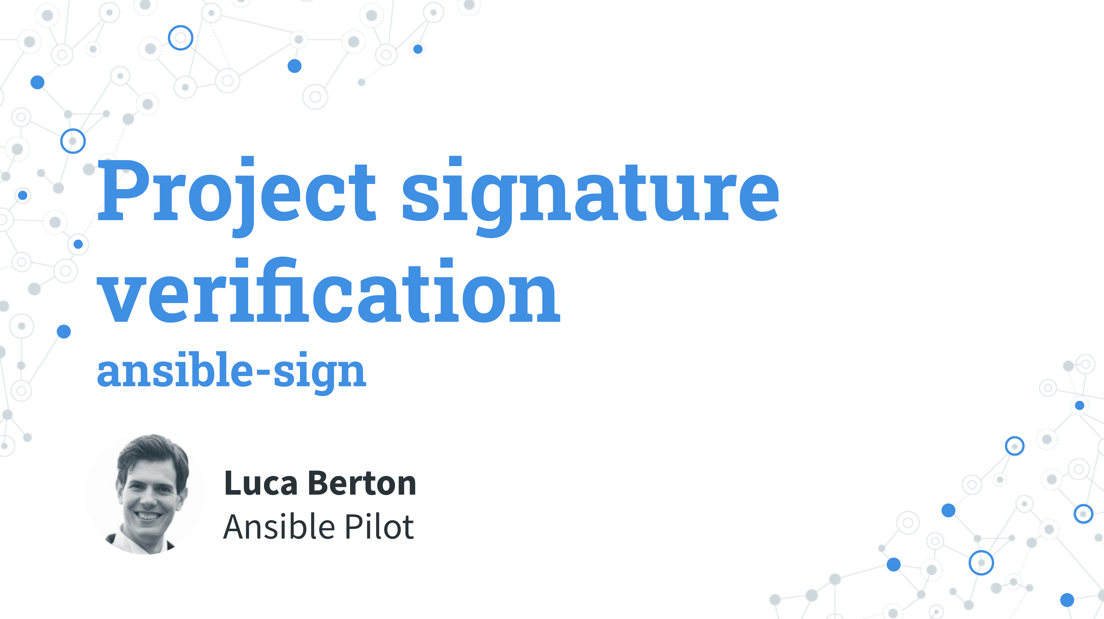 Project signature verification with GPG and ansible-sign