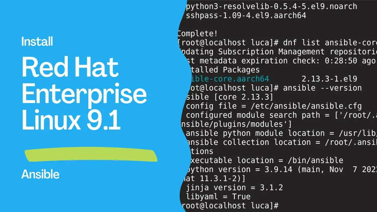 How to install Ansible in RedHat Enterprise Linux (RHEL) 9.1 - Ansible install