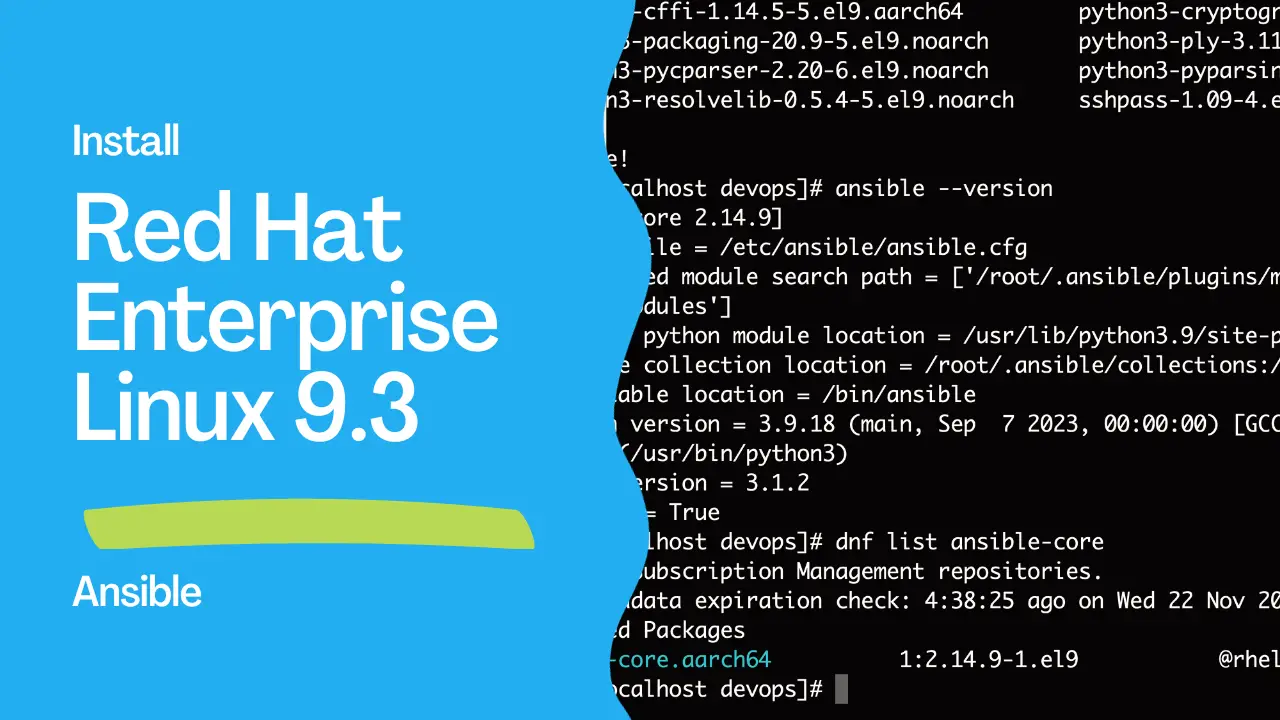 How to install Ansible in RedHat Enterprise Linux (RHEL) 9.3 - Ansible install