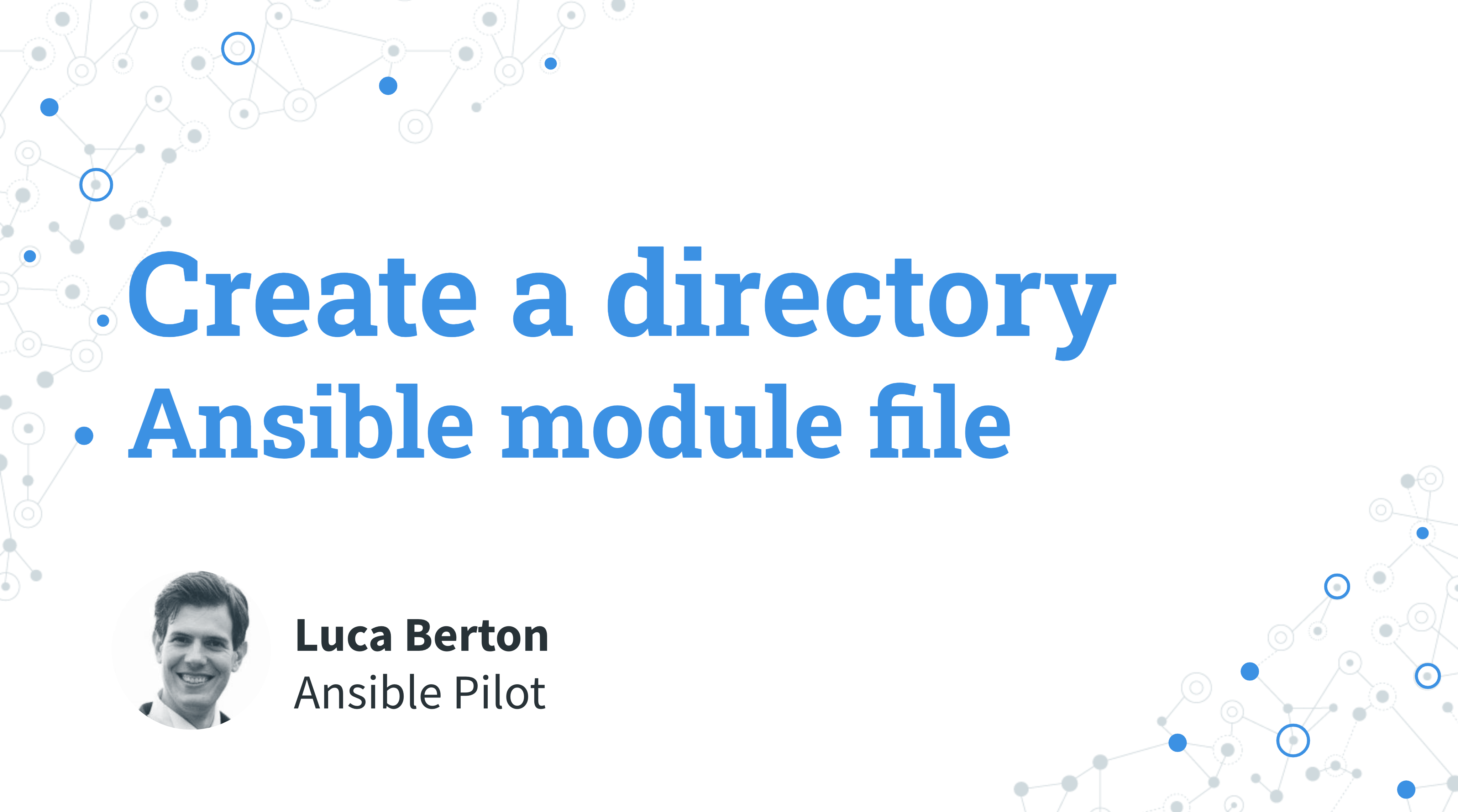Create a directory in Linux - Ansible module file