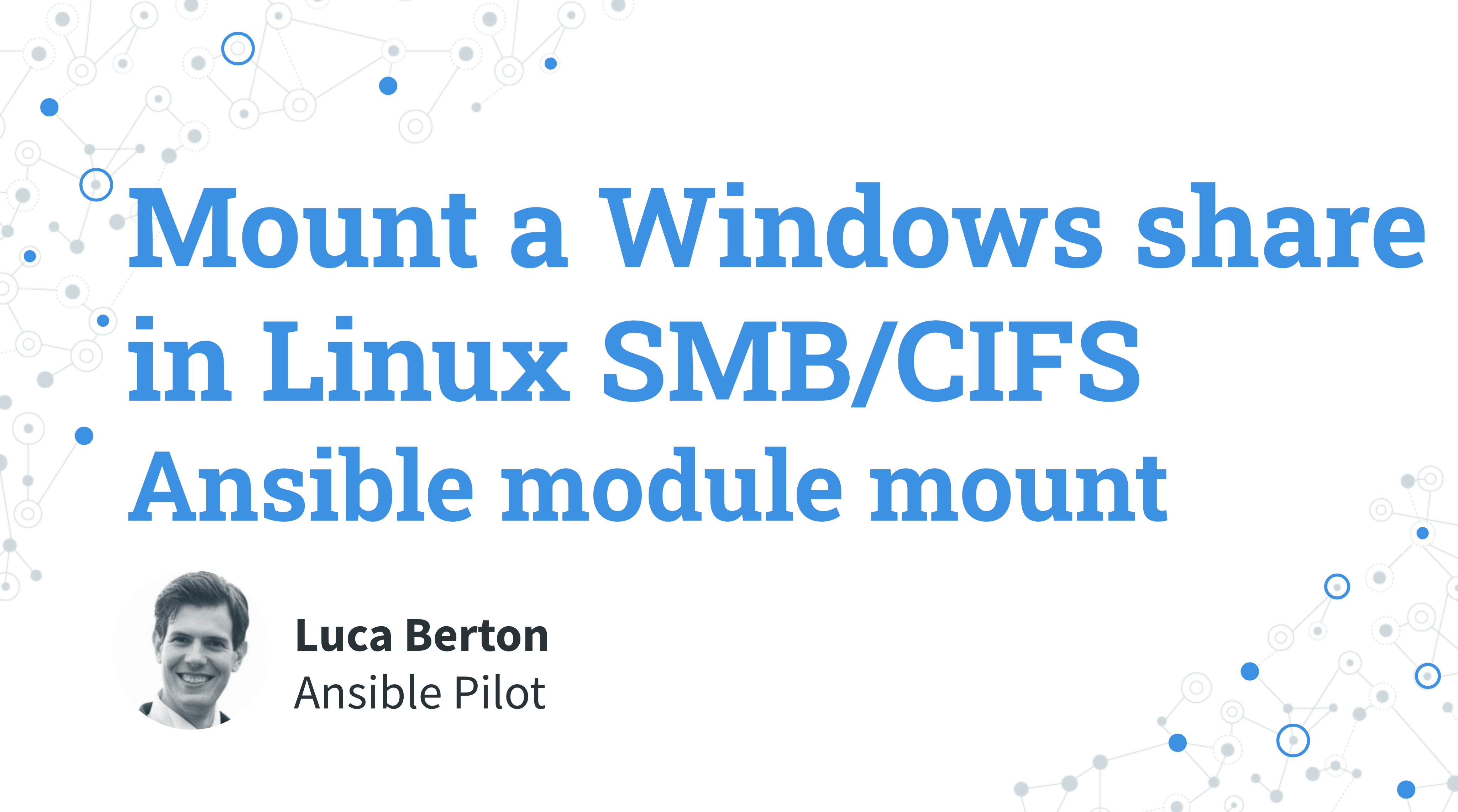 Mount a Windows share in Linux SMB/CIFS - Ansible module mount