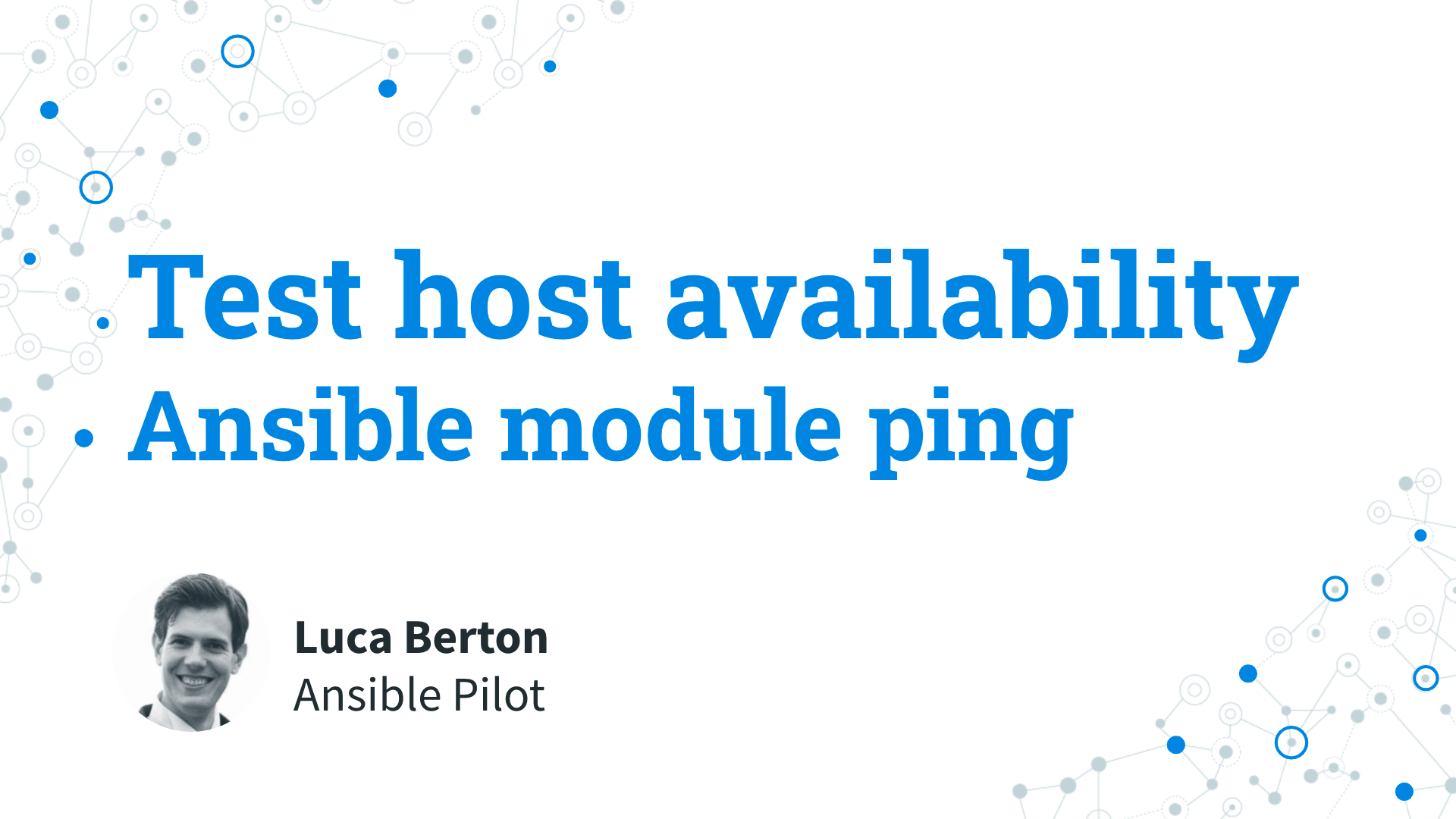 Test host availability - Ansible module ping