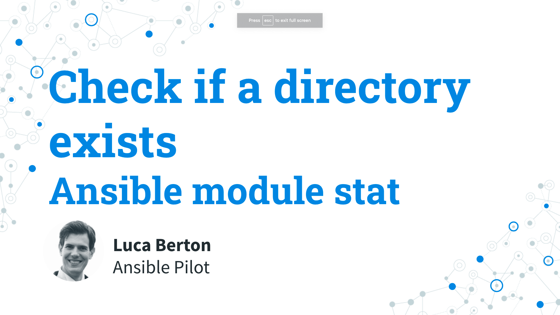 Check if a directory exists - Ansible module stat