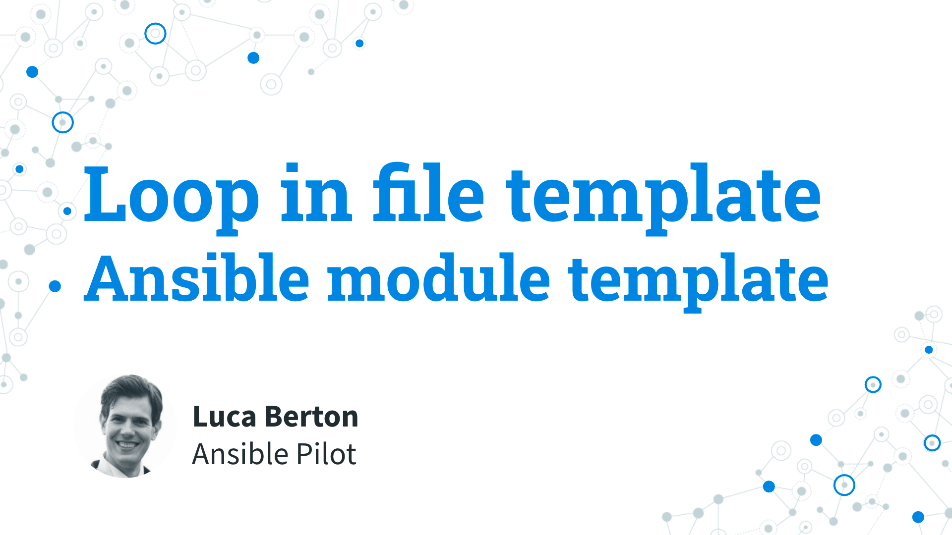 Loop in file template - Ansible module template - Generate hosts file