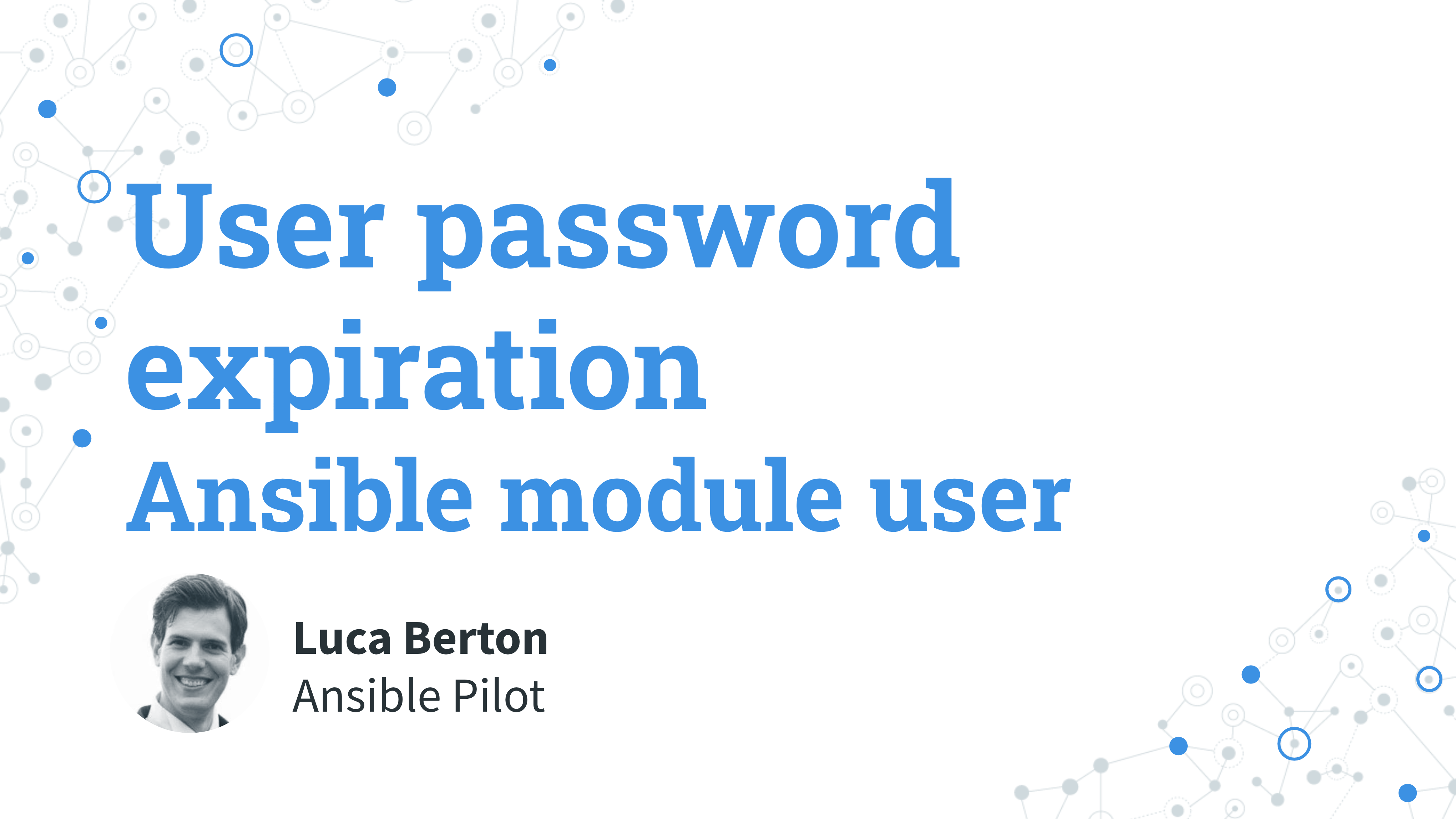 User password expiration - Ansible module user