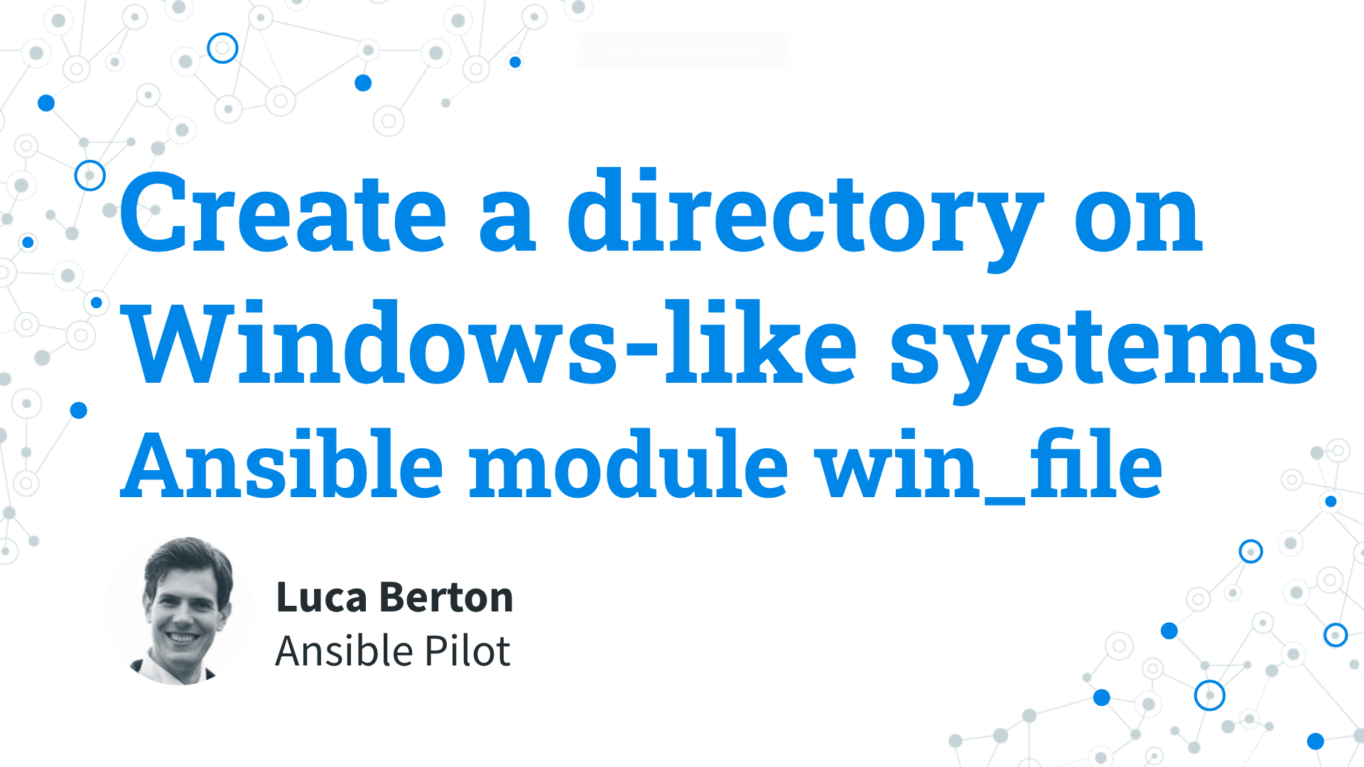 Create a directory on Windows-like systems - Ansible module win_file