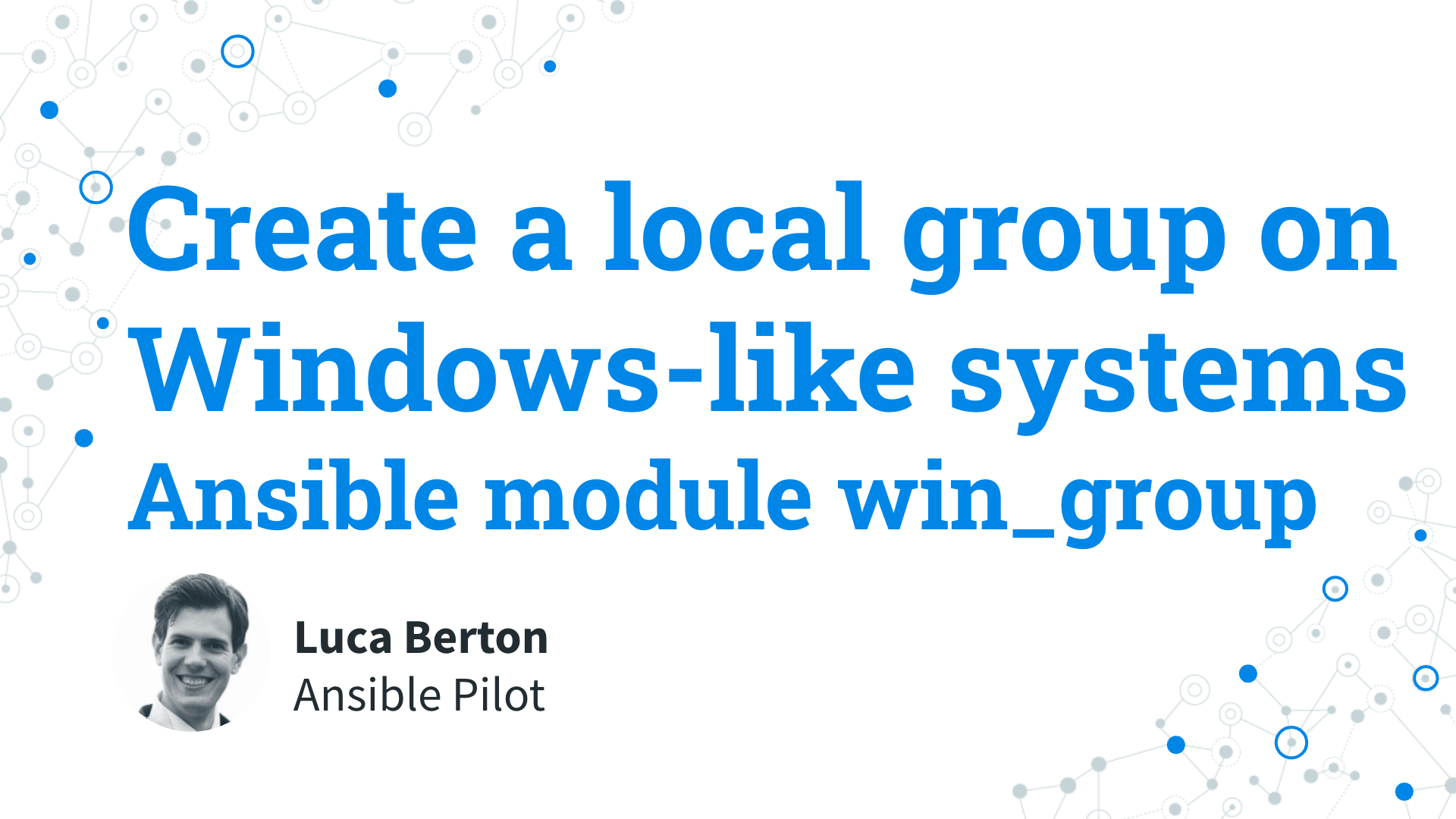 Create a local group on Windows-like systems - Ansible module win_group