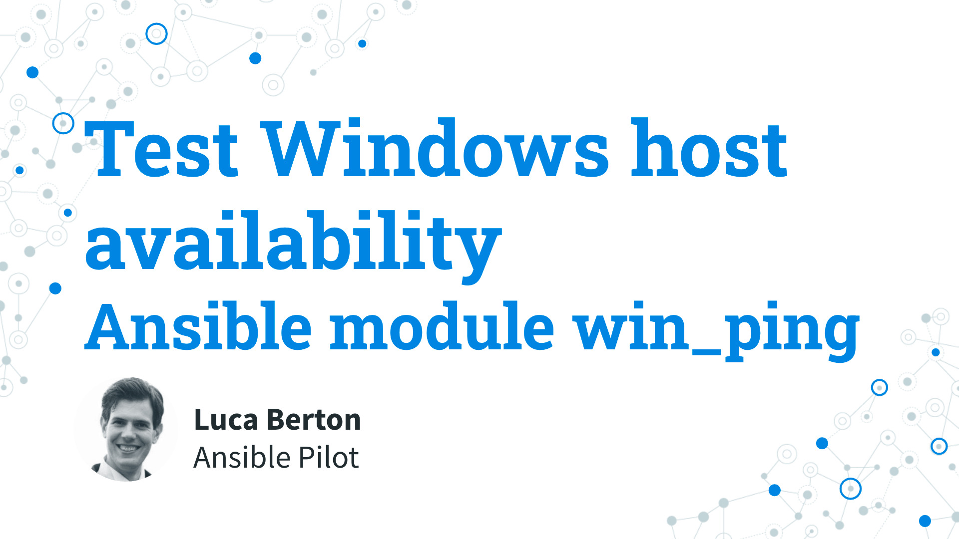 Ansible win_ping Module: Test Windows Host Connectivity (Examples)