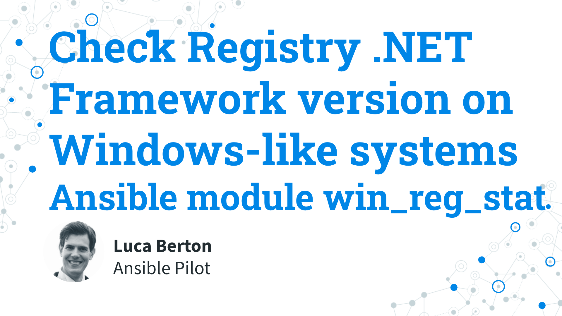 Check Registry .NET Framework version on Windows-like systems - Ansible module win_reg_stat