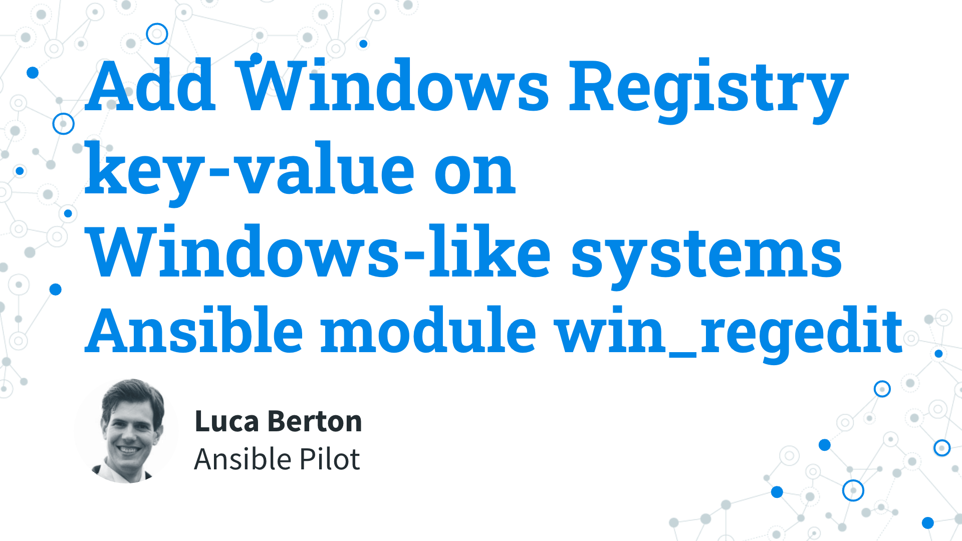 Add Windows Registry on Windows-like systems - Ansible module win_regedit