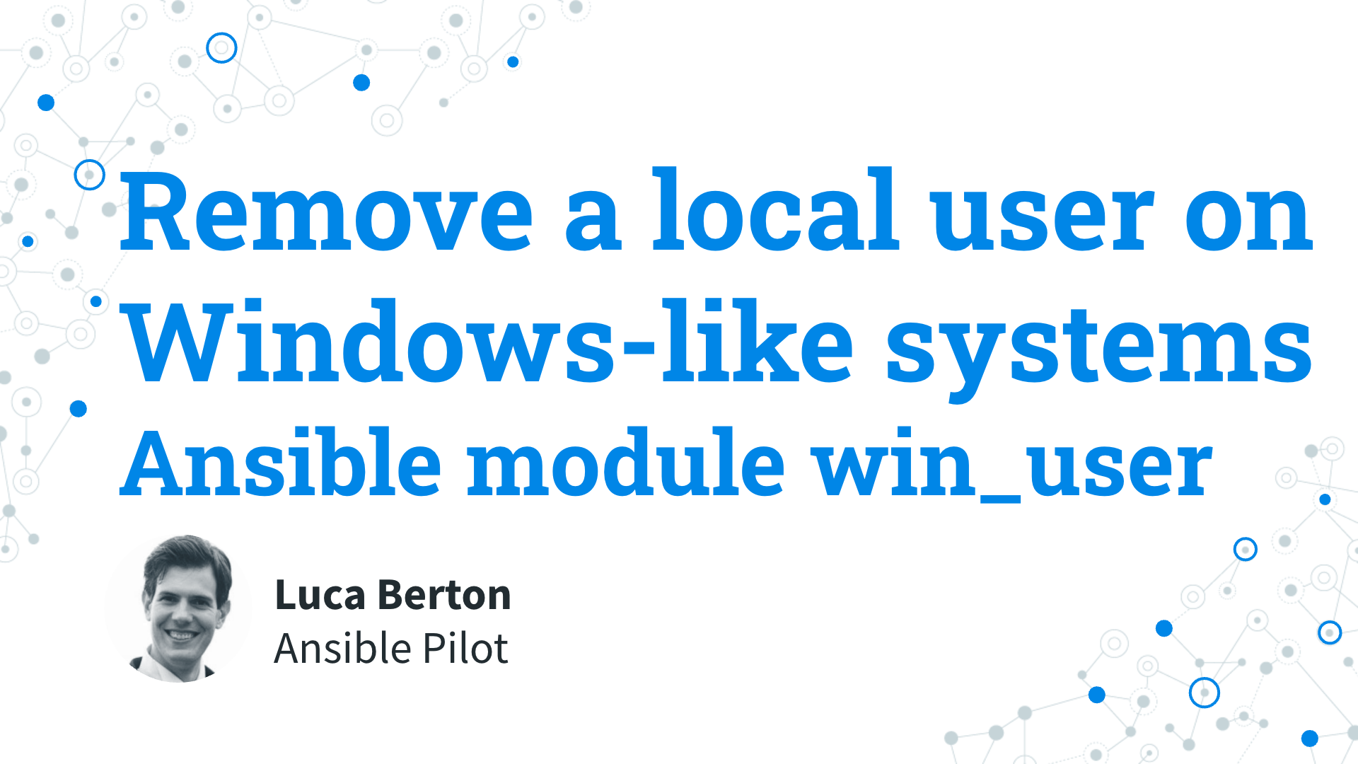 Remove a local user on Windows-like systems - Ansible module win_user